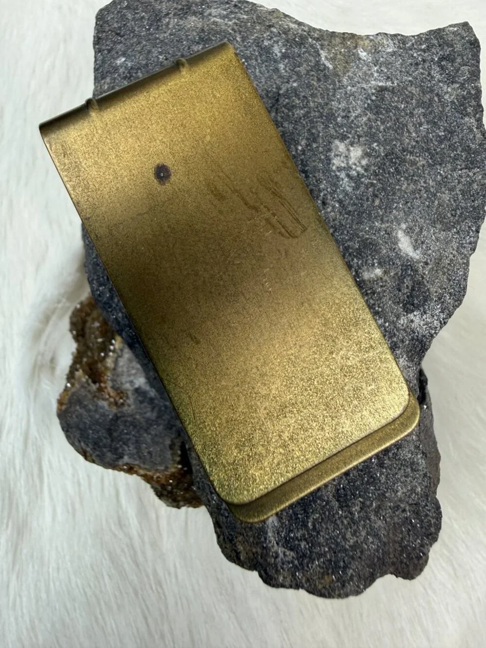 Vintage Hadley Money Symbol Hinged Money Clip Gold Tone 2